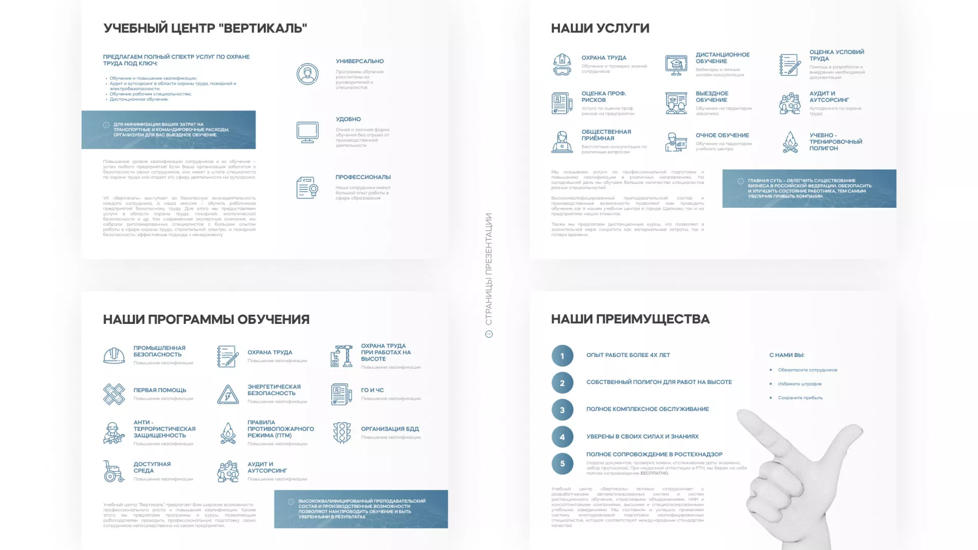 Разработка презентации для учебного центра «Вертикаль» в Одинцово