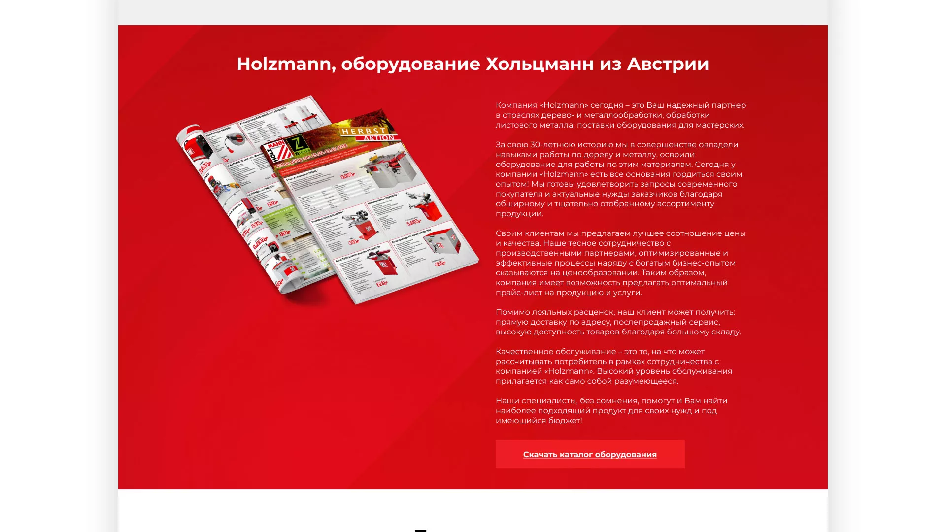 Создание сайта компании «HOLZMANN Maschinen GmbH» в Одинцово