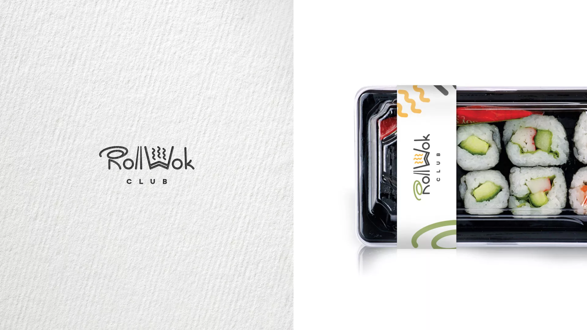 Разработка наклеек для суши-бара «Roll Wok Club» в Одинцово